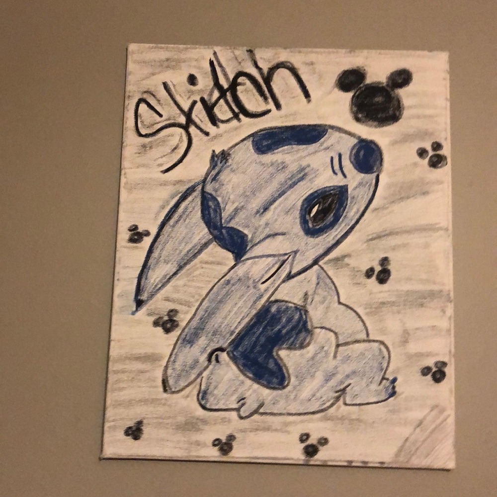 Oil Pastel Drawing on “Stitch”